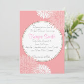 Dahlia Pink Flower Invitation Kaart (Staand voorkant)
