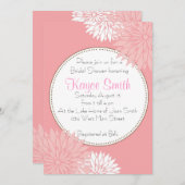 Dahlia Pink Flower Invitation Kaart (Voorkant / Achterkant)