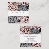 Dahlia Pink Gray Black Makeup Artist  Vierkante Visitekaartje (Voorkant / Achterkant)