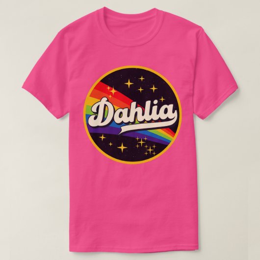Dahlia regenboog in ruimte  stijl t-shirt (Design voorkant)