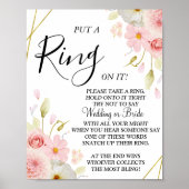 Dahlia & Roses Doe een ring bruids douche spelbord Poster (Voorkant)