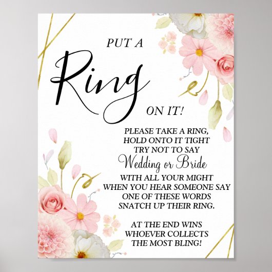 Dahlia & Roses Put a Ring bruidsboog spelbord Poster (Voorkant)