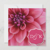 Dahlia roze flower bruiloft kaart (Achterkant)