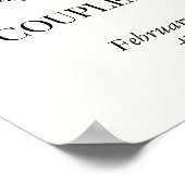 Dahlia & Rozen Couples Weddenschap Welkomstteken Poster (Hoek)