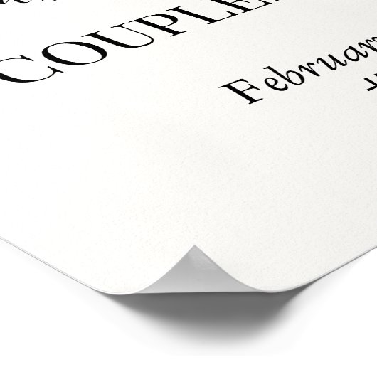 Dahlia & Rozen Couples Weddenschap Welkomstteken Poster (Hoek)