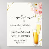 Dahlia & Rozen Couples Weddenschap Welkomstteken Poster (Voorkant)