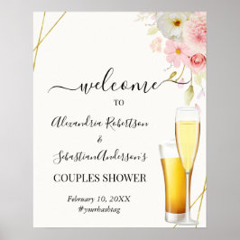 Dahlia & Rozen Couples Weddenschap Welkomstteken Poster