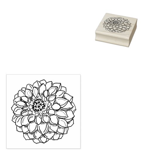Dahlia rubberstempel (Gestempeld)