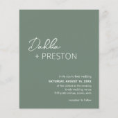 Dahlia Sage Groen Modern Budget Bruiloft Uitnodigi (Voorkant)