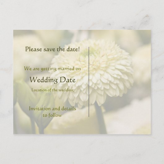 Dahlia · Save the Date Briefkaart (Achterkant)
