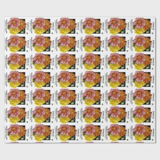 Dahlia  Seed Packet Cadeaupapier (Vlak)