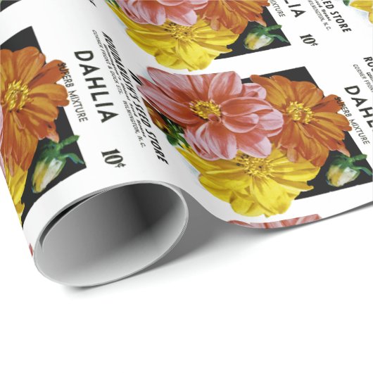 Dahlia  Seed Packet Cadeaupapier (Rol Hoek)