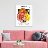 Dahlia Seed Packet Canvas Afdruk (Insitu (Woonkamer))