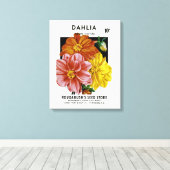 Dahlia Seed Packet Canvas Afdruk (Insitu (Houten vloer))