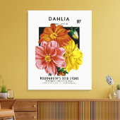 Dahlia Seed Packet Canvas Afdruk (Insitu (Woonkamer))