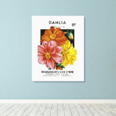 Dahlia Seed Packet Canvas Afdruk (Insitu (Houten vloer))