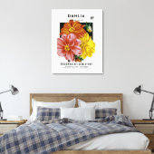 Dahlia Seed Packet Canvas Afdruk (Insitu (Slaapkamer))