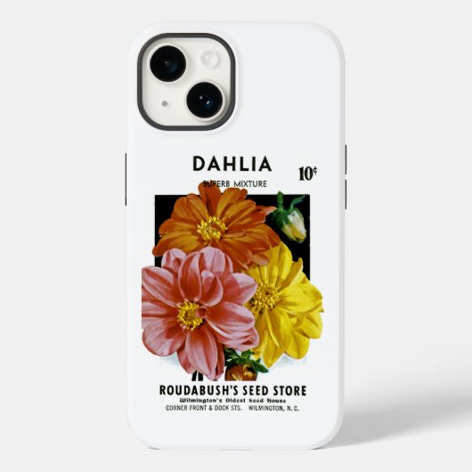 Dahlia  Seed Packet Hoesje-Mate iPhone Case (Achterkant)