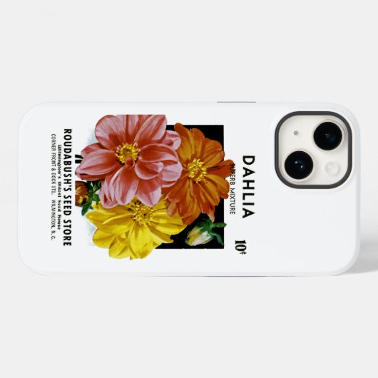Dahlia Seed Packet Hoesje-Mate iPhone Case (Achterkant (horizontaal))