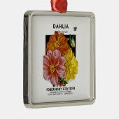 Dahlia  Seed Packet Metalen Ornament (Rechts)