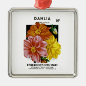 Dahlia  Seed Packet Metalen Ornament (Voorkant)