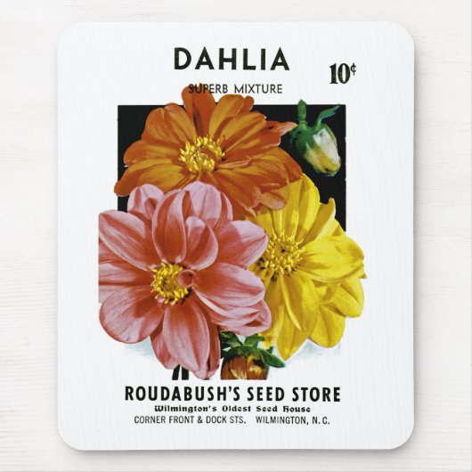 Dahlia  Seed Packet Muismat (Voorkant)