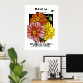 Dahlia  Seed Packet Poster (Thuiskantoor)