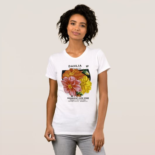 Dahlia  Seed Packet T-shirt (Voorkant volledig)