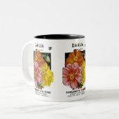 Dahlia Seed Packet Tweekleurige Koffiemok (Voorkant links)