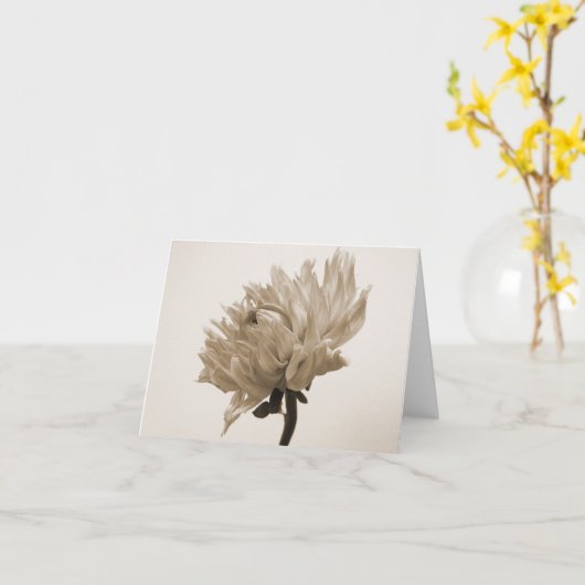 dahlia sepia druk kaart (Gele Bloem)