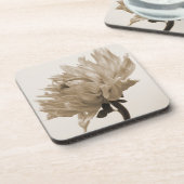 dahlia sepia print bier onderzetter (Linkerzijde)