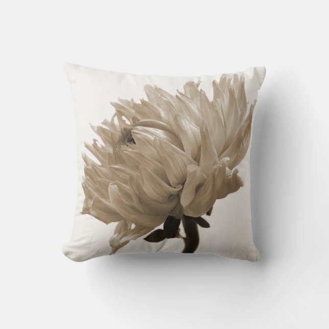 dahlia sepia print kussen (Voorkant)