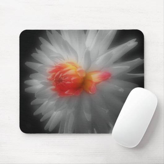 Dahlia Sluiten Vloerzwart Witte Mousepad Muismat (Met muis)