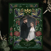 Dahlia Snapdragon betoverd Gothic Raven bruiloft Bedankkaart