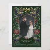 Dahlia Snapdragon betoverd Gothic Raven bruiloft Bedankkaart (Voorkant)