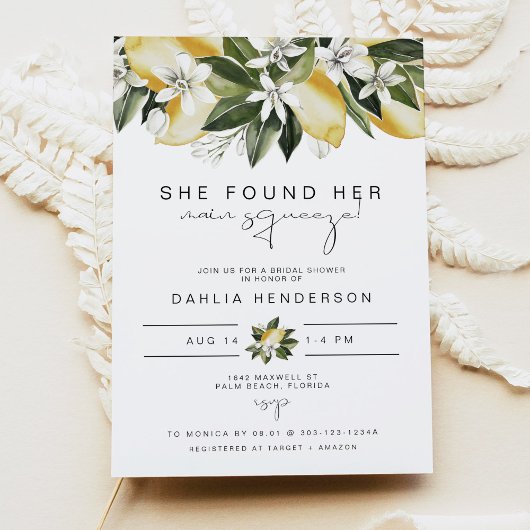 DAHLIA Summer Lemon Main Squeeze Vrijgezellenfeest Kaart