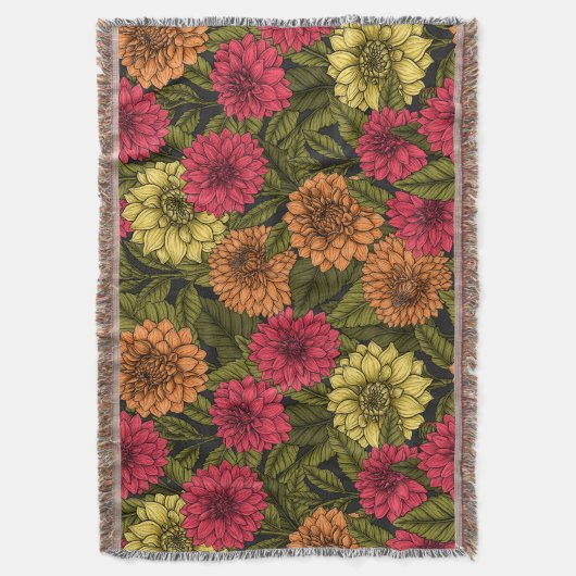 Dahlia tuin deken (Voorkant Verticaal)