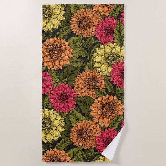 Dahlia tuin strandlaken (Voorkant)