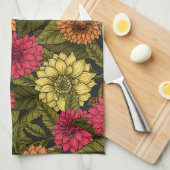 Dahlia tuin theedoek (Quarter Fold)