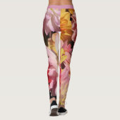Dahlia Tuinbloemen Abstract Patroon Leggings (Achterkant)