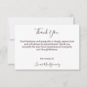 Dahlia Variety Funeral Bedankt, sympathie Notitiekaartje (Voorkant)