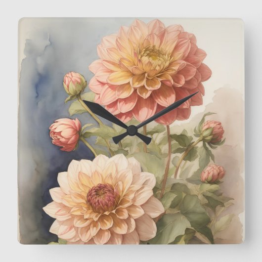 Dahlia Vierkante Klok (Voorkant)