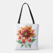 Dahlia vuurbloem tote bag (Achterkant)
