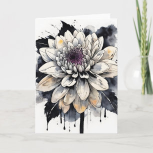 Dahlia - Watercolor bloemen Kaart