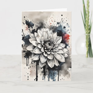 Dahlia - Waterverf bloemen Kaart