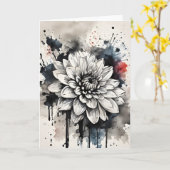Dahlia - Waterverf bloemen Kaart (Gele Bloem)