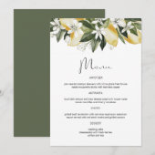 DAHLIA Waterverf Citroen Citrus Fruit Bloem Menu (Voorkant / Achterkant)