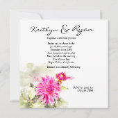Dahlia Waterverf Wedding Invitation Kaart (Voorkant)