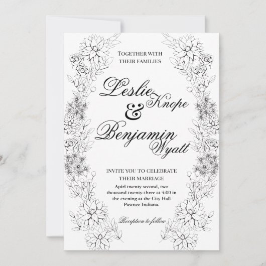 Dahlia Wreath Kaart (Voorkant)