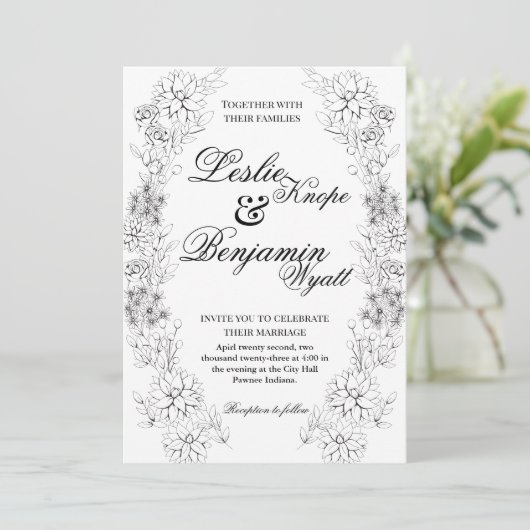 Dahlia Wreath Kaart (Staand voorkant)